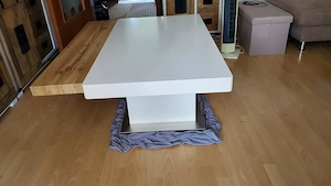 Wohnzimmertisch weiss matt sowie Wotan Eiche NB