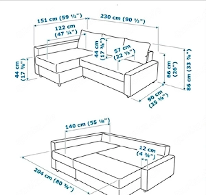 IKEA FRIHETEN   KLAGSHAMN Eckbettsofa   dunkelgrau Sofa Bett Bild 3