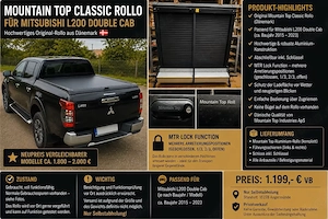 Mountain Top Classic Rollo für Mitsubishi L200, MTR Lock