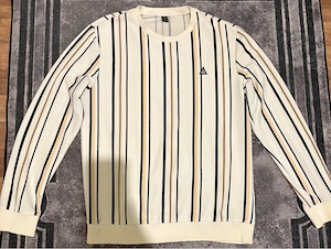 Langarmshirt gestreift beige schwarz weiß für Männer