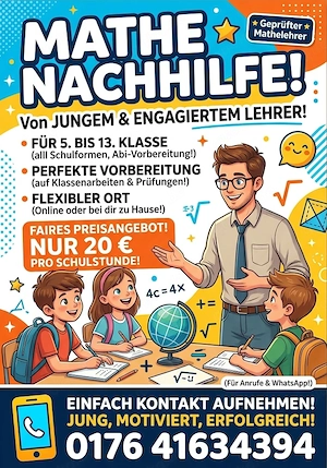 Private Mathe Nachhilfe - von einem jungen Mathelehrer in Hamburg