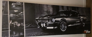 großes Wandbild Ford Mustang Shelby GT500 "Eleanor" schwarz  weiß