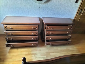 2 Schubladen Kommoden Eiche massiv dunkel 