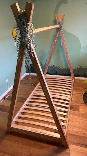 Kinderbett, Tipi-Bett für Jugendliche, mit Matratze 90x200 cm