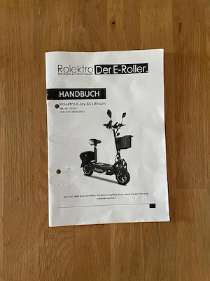 Rolektro E-Joy 45 Lithium 45 km h E-Roller Sitz Helm 1.000 Watt