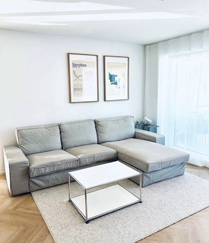 Ecksofa Couch Ikea hellgrau 
