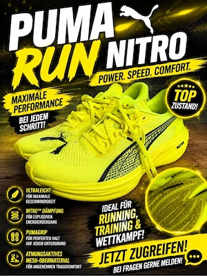 Puma Deviate Nitro Carbon Laufschuhe Gr. 44 | Neon-Gelb | Neu