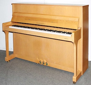 Klavier Hupfeld 118 K Eiche satiniert, Nr. 207318, Baujahr 1996, Renner-Mechanik