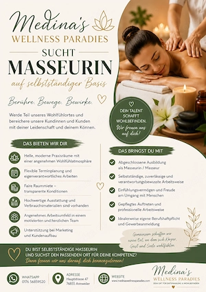 Masseurin auf selbstständiger Basis gesucht