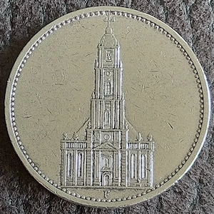 5 Mark Münze 1934 F Garnisonskirche ohne Datum