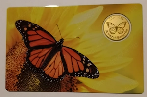 Goldmünze in Coincard "Danaus Plexippus" .999er Gold, 1 1000 oz Auflage nur 50.000 Stück!
