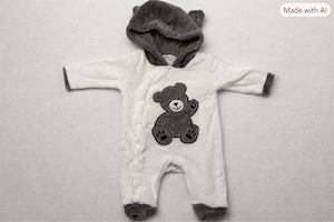 Baby-Overall mit Bären-Motiv und Kapuze- 62 68