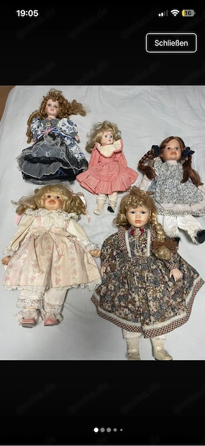 5 Schöne Porzellan Puppen