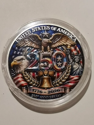 US Gedenkprägung "250 Years of Freedom" 1 oz Kupfer, emallierte Farbappl.