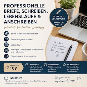    Hilfe beim Schreiben von Briefen, Schreiben, Lebensläufen & Anschreiben