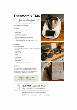 Thermomix TM 6 mit viel Zubehör