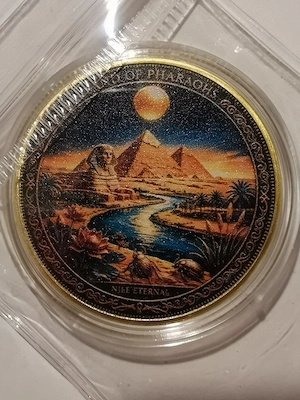 1 Kupfermünze "Egypt - Land of Pharaohs" 1 oz 999er Feinkupfer mit Farbappl. in Antik-Finish und Ori