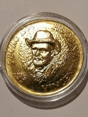 5 EURO-Münze Niederlande 1996 "Vincent van Gogh", vollvergoldet, unzirkuliert, Zertifikat