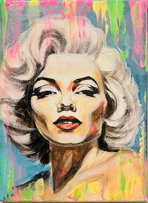 Marilyn, Acrylgemälde (24 x 18 cm) auf Keilrahmen, lackiert