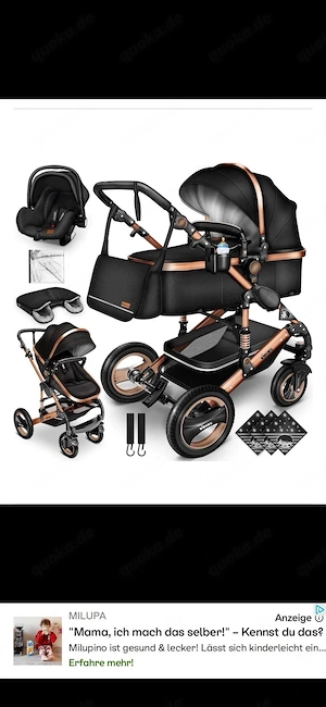 Neuer schwarzer 3,1 Kinderwagen