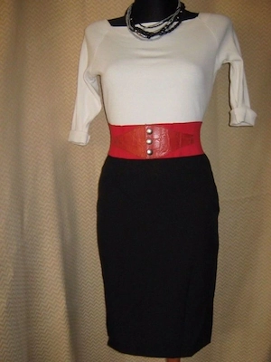 NEU Freizeit Business Sekretärinnen Etui Shift Skirt Midi High Waist Rock HENNES H&M schwarz Gothic