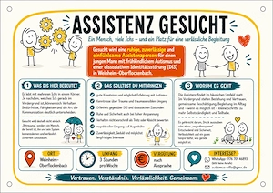 Assistenz für jungen autistischen Mann gesucht   3 Std. wöchentlich