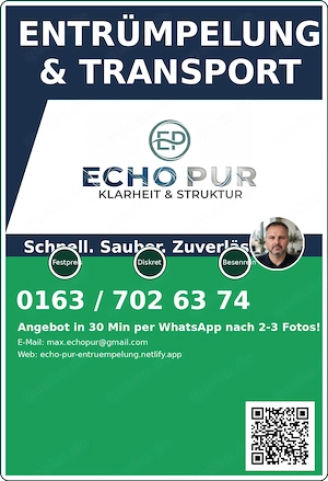 Blitz-Entrümpelung & Kleintransporte Berlin   Kurzfristige Termine frei!