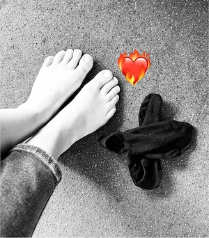 Getragene Socken