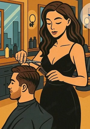 Haarschnitt 1x schneiden bitte ,von Dir (w)