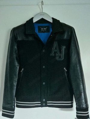 Original Armani Jeans College Jacke Schwarz-Blau Gr. M Vintage