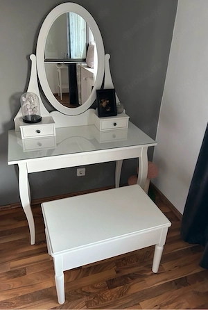 IKEA HEMNES Schminktisch mit Spiegel inkl. Hocker   Weiß