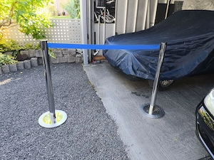 4x Absperrungspfosten   Tensatoren   Bandabsperrung
