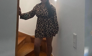 Damenkleid mit Leopardenmuster Gr 40