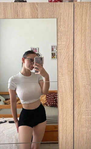 weißes dünnes Top Teeny 