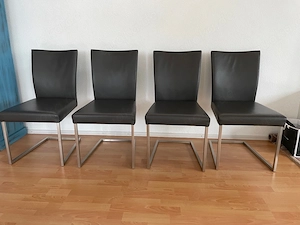 Bert Plantagie Lederstühle, Modell Misty, dunkelgrau 