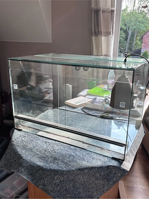 Glas Terrarium zu verschenken , mit repariertem Defekt.