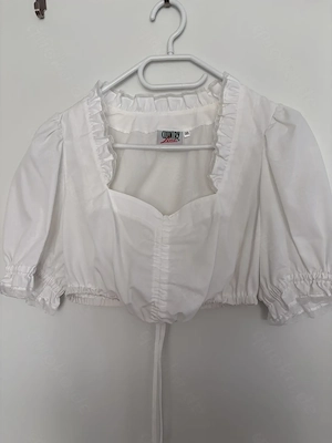  Country Line Dirndlbluse Gr. 36   Weiß mit Rüschen | Wiesn Oktoberfest