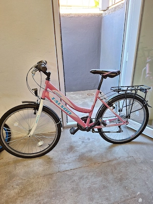 Mädchenfahrrad Talson Castor (7 Gänge, Pink Weiß)