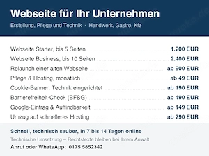 Webseite für Ihr Unternehmen - Erstellung, Pflege, Technik | Calden & Kassel