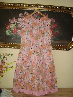 Vintage Plisseekleid Blütenprint Gr.42