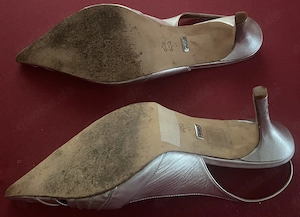Gr. 41: Leder-Slingpumps, silberfarben "Buffalo" Bild 5