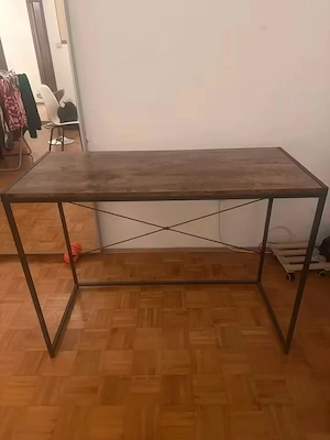 High bar table   standing table in industrial design, wood look black