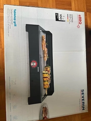 SEVERIN eBBQ Electric Table Grill with Grill Grate   New in Original Packaging.