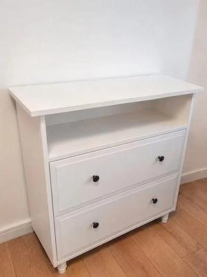 IKEA HEMNES Chest of drawers with 2 drawers & open compartment     White