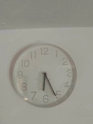 Modern transparent wall clock   White   Minimalist design