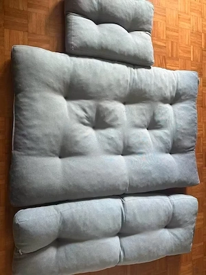 3-piece outdoor lounge cushion set   Grey   Good condition