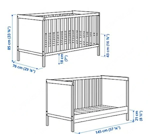 Babybett mit Matratze kaum gebraucht Bild 2