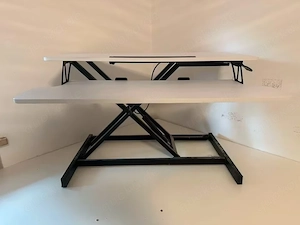 Height-adjustable desk riser   sit-stand workstation
