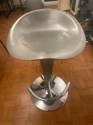 Height-adjustable bar stool   Grey Chrome   Used condition
