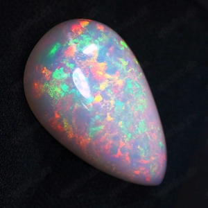 sehr schöner großer 30,47 ct PIN Fire Opal mit Lichtblitzen,  Cabochon, lupenrein mit Zertifikat
